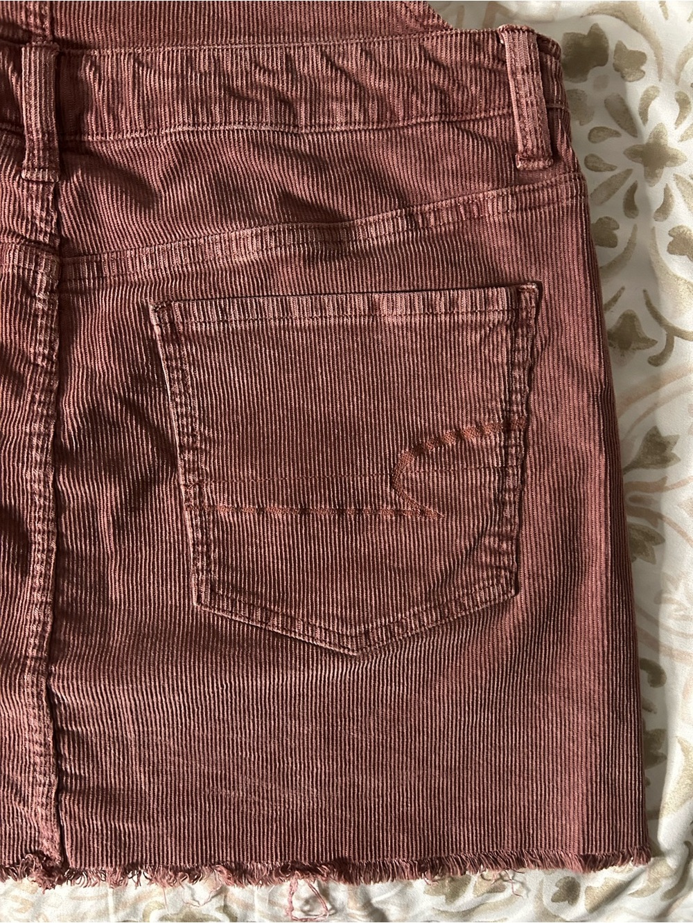 Burgundy AMERICAN EAGLE Corduroy Overall Skirt - Picture 11 of 14